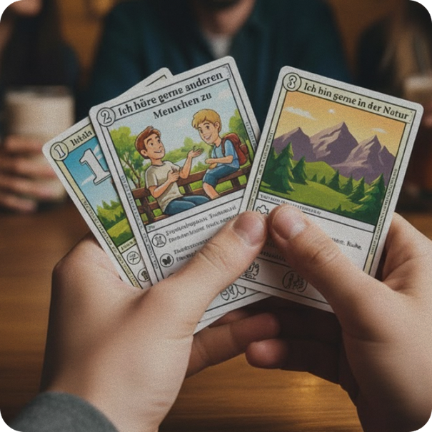 Swipe-Karten zur Beantwortung von Fragen